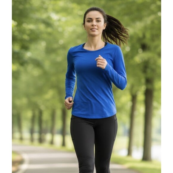 BEYOND YOGA Featherweight Classic Crew Top in Royal Blue Athleisure Gym - Size M - Picture 1 of 13